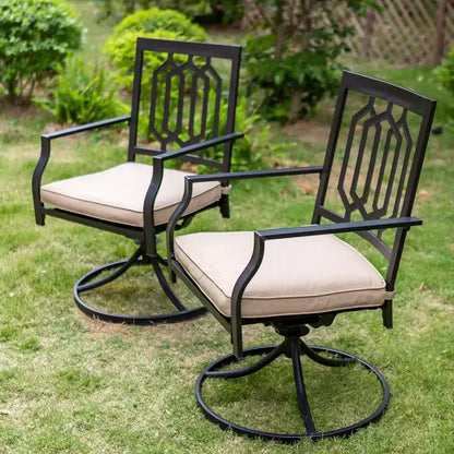 Ensemble 3 pièces en métal/acier tout temps avec 2 chaises et une table ronde – Captiva Designs
