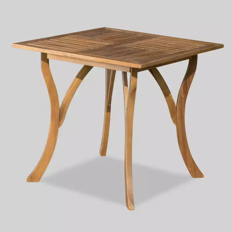 Ensemble de salle à manger 5 pièces en bois d'acacia et osier Hartford - Teck/Crème - Christopher Knight Home : Résistant aux intempéries, 4 fauteuils et table carrée