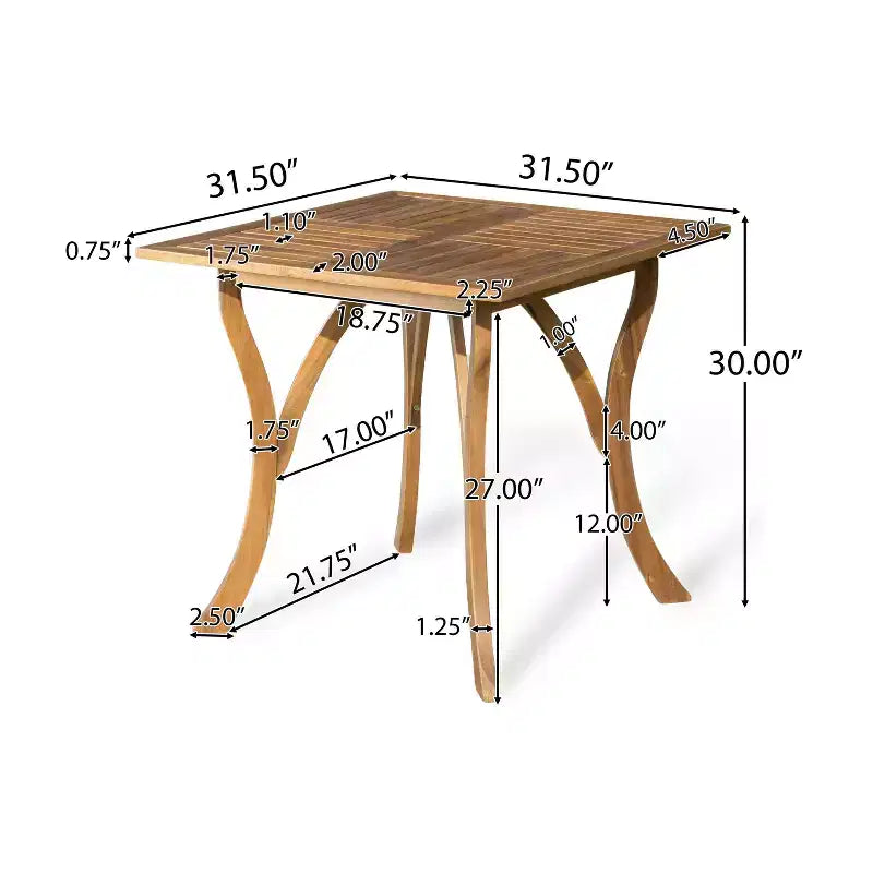 Ensemble de salle à manger 5 pièces en bois d'acacia et osier Hartford - Teck/Crème - Christopher Knight Home : Résistant aux intempéries, 4 fauteuils et table carrée
