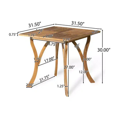 Ensemble de salle à manger 5 pièces en bois d'acacia et osier Hartford - Teck/Crème - Christopher Knight Home : Résistant aux intempéries, 4 fauteuils et table carrée