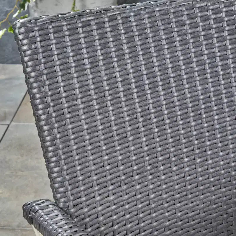 Davenport Ensemble de salle à manger extensible 9 pièces en bois et osier Gris foncé/Gris - Christopher Knight Home