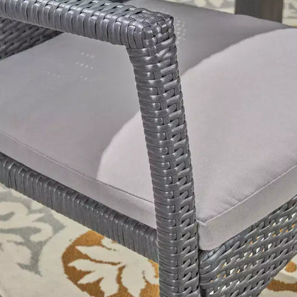 Davenport Ensemble de salle à manger extensible 9 pièces en bois et osier Gris foncé/Gris - Christopher Knight Home