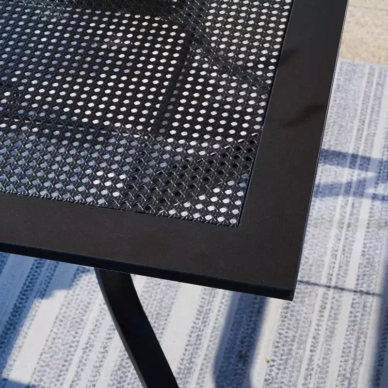 5pc Patio Set with Swivel Chairs & Square Metal Table - Captiva Designs: Outdoor Dining Furniture Set