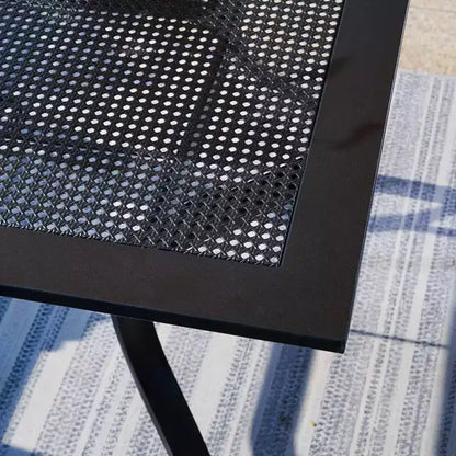 5pc Patio Set with Swivel Chairs & Square Metal Table - Captiva Designs: Outdoor Dining Furniture Set