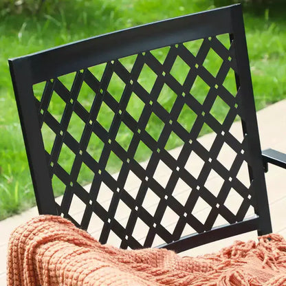 5pc Patio Set with Faux Wood Table & Metal Chairs - Captiva Designs