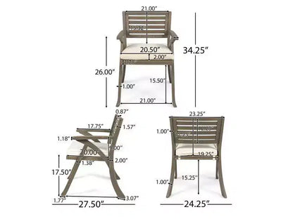 Della-Hermosa 7pc Acacia Wood Dining Set - Gray - Christopher Knight Home