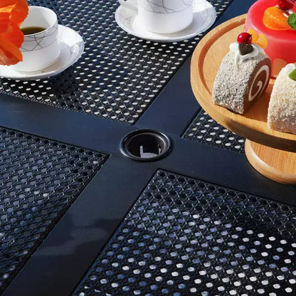 Ensemble repas d'extérieur 5 pièces avec table de 94 cm et 4 fauteuils pivotants - Captiva Designs