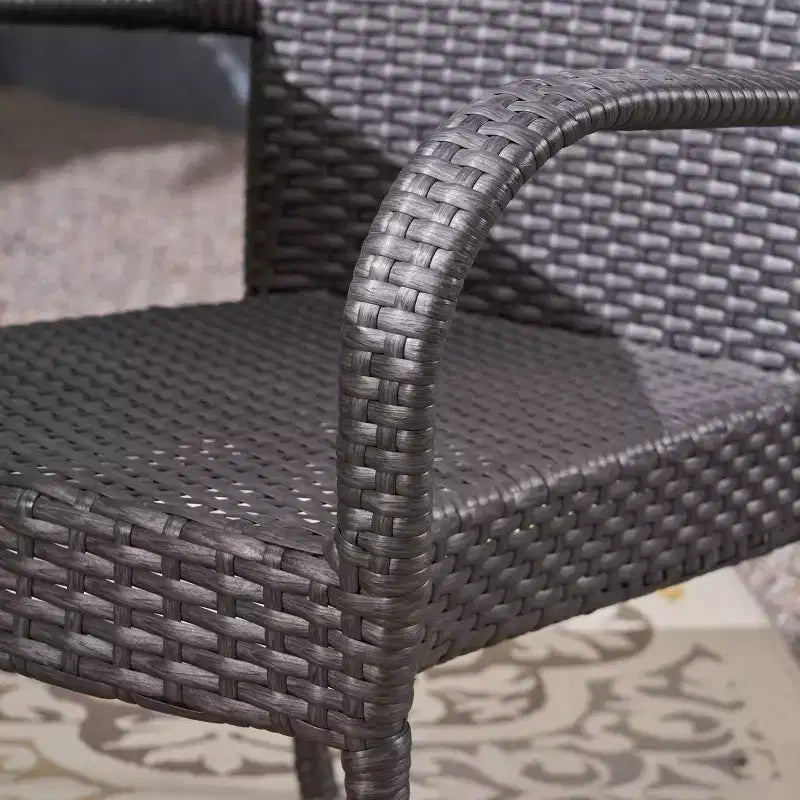 Nestor 6pc Wood and Wicker Chair and Bench Dining Set: Weather-Resistant, Galvanized Steel - Christopher Knight Home