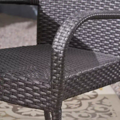 Nestor 6pc Wood and Wicker Chair and Bench Dining Set: Weather-Resistant, Galvanized Steel - Christopher Knight Home