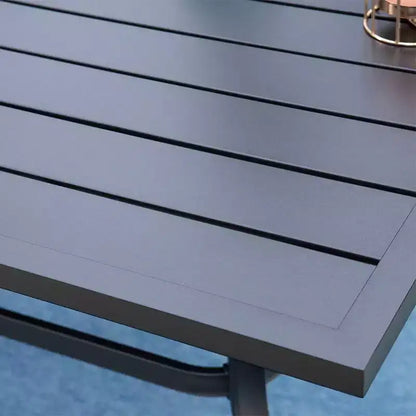 7pc Outdoor Rectangular Table & 6 Chairs with Square Design - Black - Captiva Designs