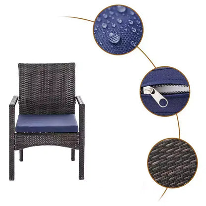 7pc Patio Dining Set with Expandable Rectangular Table & 6 PE Rattan Chairs - Captiva Designs: Weather-Resistant Outdoor Furniture