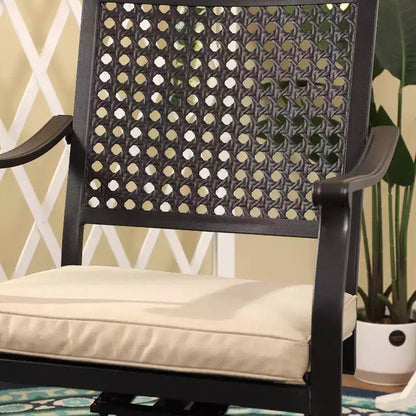 Ensemble de salle à manger d'extérieur 7 pièces avec chaises pivotantes et coussins et table extensible - Captiva Designs : Résistant aux intempéries, cadre en acier