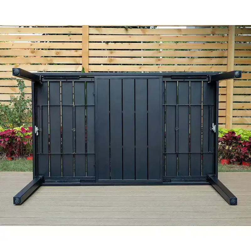 Ensemble de salle à manger d'extérieur 7 pièces avec chaises pivotantes et coussins et table extensible - Captiva Designs : Résistant aux intempéries, cadre en acier