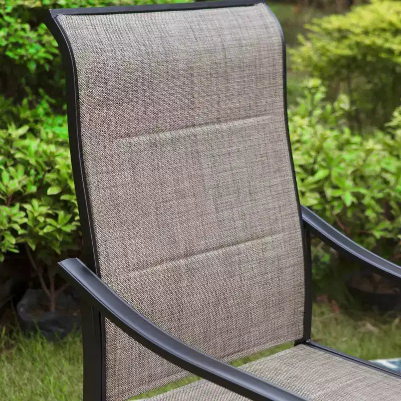 Patio Set with Steel Table with 1.57" Umbrella Hole & 360 Swivel Sling Arm Chairs - Captiva Designs