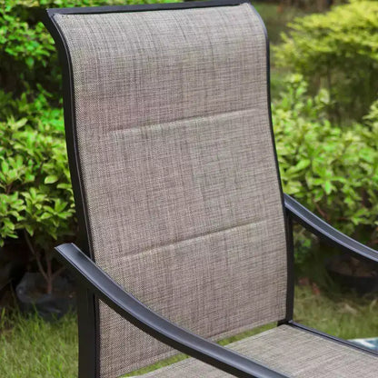 Patio Set with Steel Table with 1.57" Umbrella Hole & 360 Swivel Sling Arm Chairs - Captiva Designs
