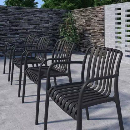 Amazonia Beijo 7pc Oval Outdoor Patio Dining Set Black