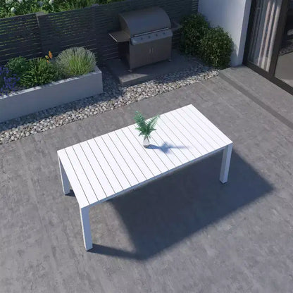 Amazonia Leblon 9pc Aluminum Rectangular Patio Dining Set White