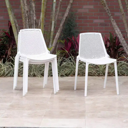 Amazonia Leblon 9pc Aluminum Rectangular Patio Dining Set White