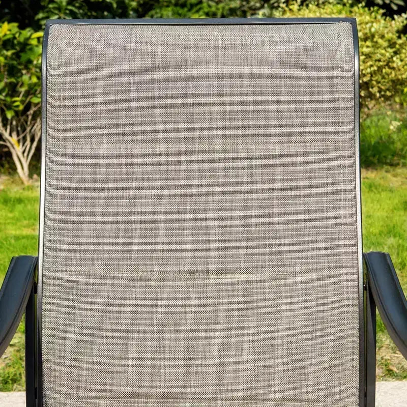 Patio Set with Steel Table with 1.57" Umbrella Hole & Steel Swivel Sling Arm Chairs - Captiva Designs