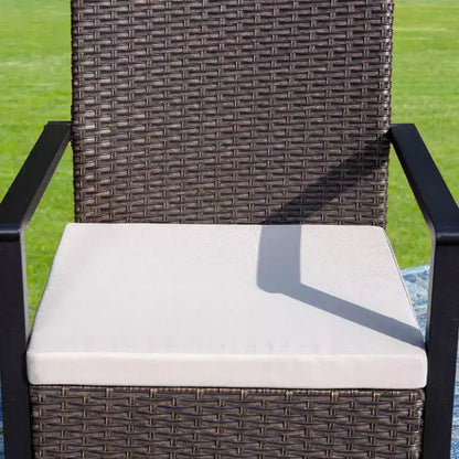 7pc Outdoor Dining Set: Steel Table, Wicker Chairs, Cushions - Captiva Designs
