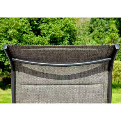 7pc Outdoor Dining Set with with Padded Sling Chairs & Metal Rectangle Table with Umbrella Hole - Captiva Designs