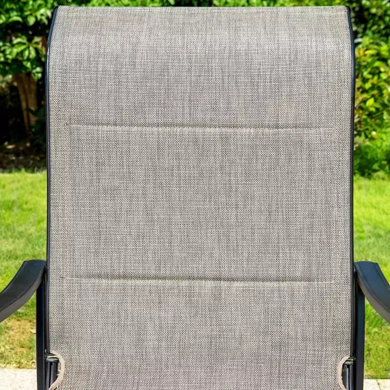 7pc Outdoor Dining Set with with Padded Sling Chairs & Metal Rectangle Table with Umbrella Hole - Captiva Designs