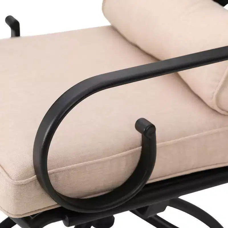 Ensemble de salle à manger extérieur 5 pièces avec chaises pivotantes, coussins d'assise et de dossier et table carrée en métal avec trou pour parasol - Captiva Designs