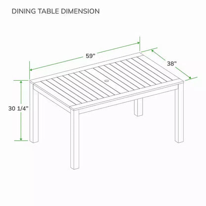 Sonoma Lane 4pc Eola Teak Wood Outdoor Patio Dining Set Brown - Weather-Resistant