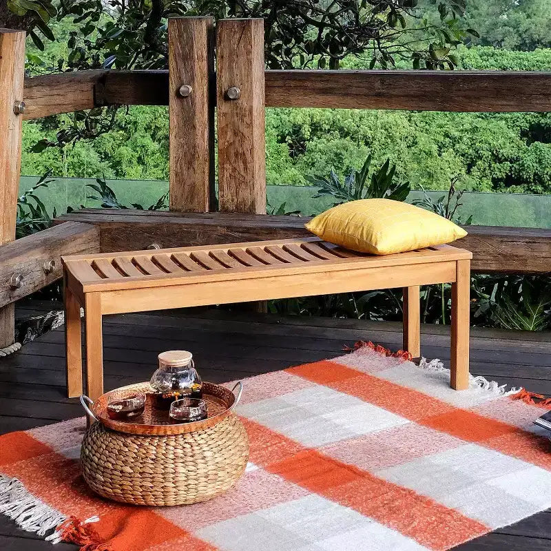 Sonoma Lane 4pc Eola Teak Wood Outdoor Patio Dining Set Brown - Weather-Resistant