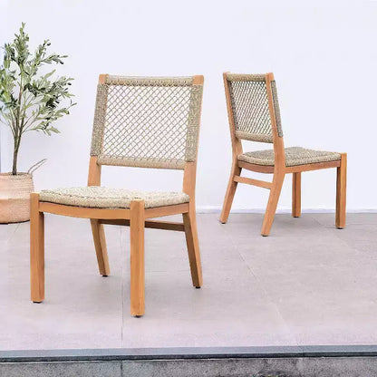 Sonoma Lane 4pc Eola Teak Wood Outdoor Patio Dining Set Brown - Weather-Resistant