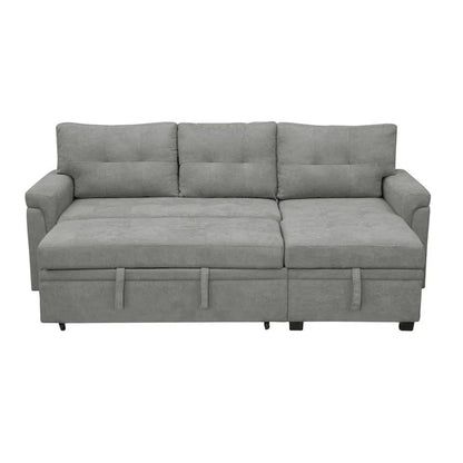 Canapé d'angle réversible convertible avec lit gigogne, méridienne de rangement et pieds durables