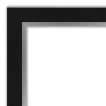 42" x 30" Non-Beveled Eva Bathroom Wall Mirror Black - Amanti Art: Modern Rectangle, Wall Mount