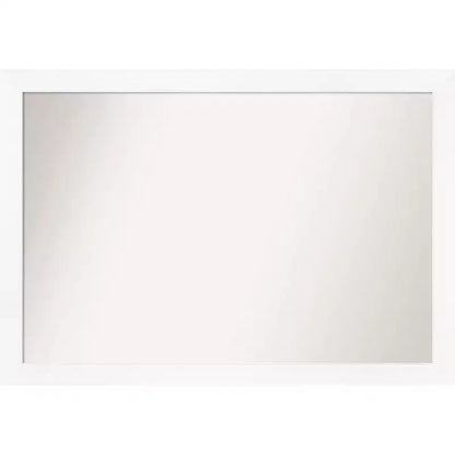 39" x 27" Non-Beveled Cabinet White Narrow Wall Mirror - Amanti Art: Modern Style, Polystyrene Frame, Includes Mount Hardware