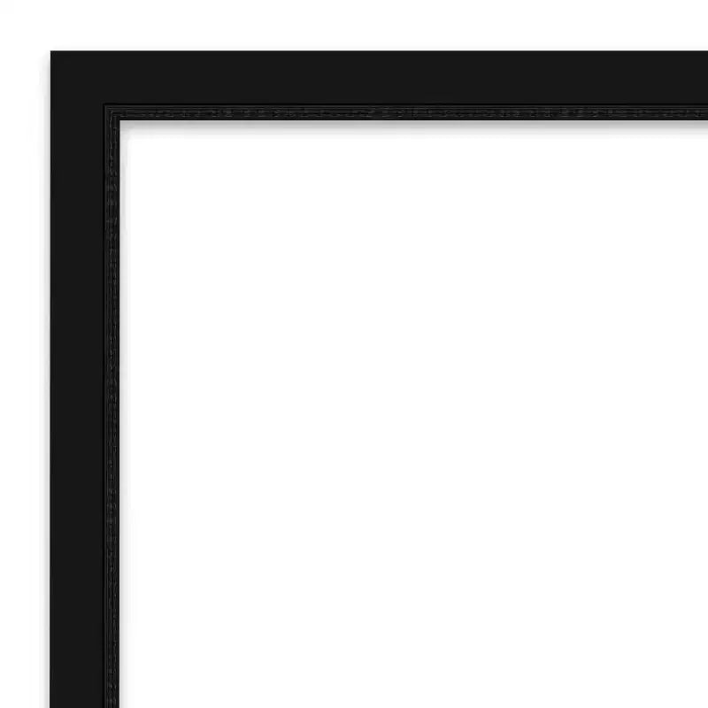 Miroir mural étroit de salle de bain noir Avon non biseauté 30" x 24" - Amanti Art : Quincaillerie de montage incluse, cadre en polystyrène