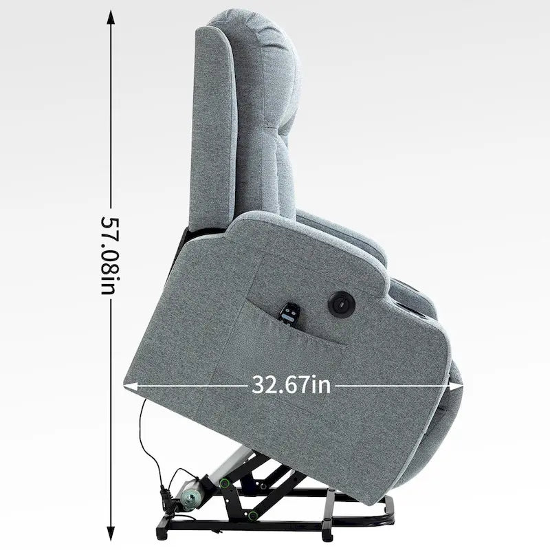Fauteuil inclinable releveur électrique Lazy Boy, fauteuil de massage moderne à moteur unique avec chauffage lombaire, port de chargement USB, porte-gobelets