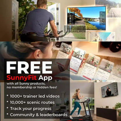 Sunny Health & Fitness Endurance Cardio Wide Treadmill with Handrails and Bluetooth