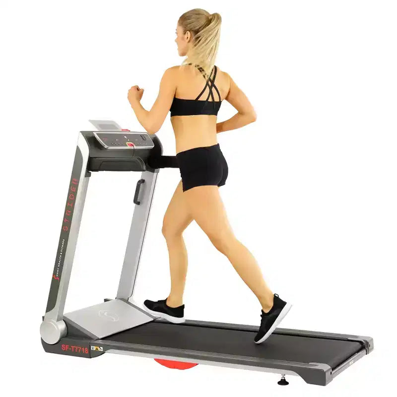Sunny Health & Fitness Strider Electric Treadmill with 20" Wide LoPro Deck