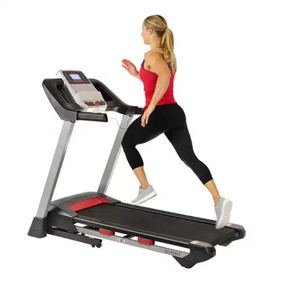 Sunny Health & Fitness Incline Treadmill with Bluetooth Speakers and USB Charging Function