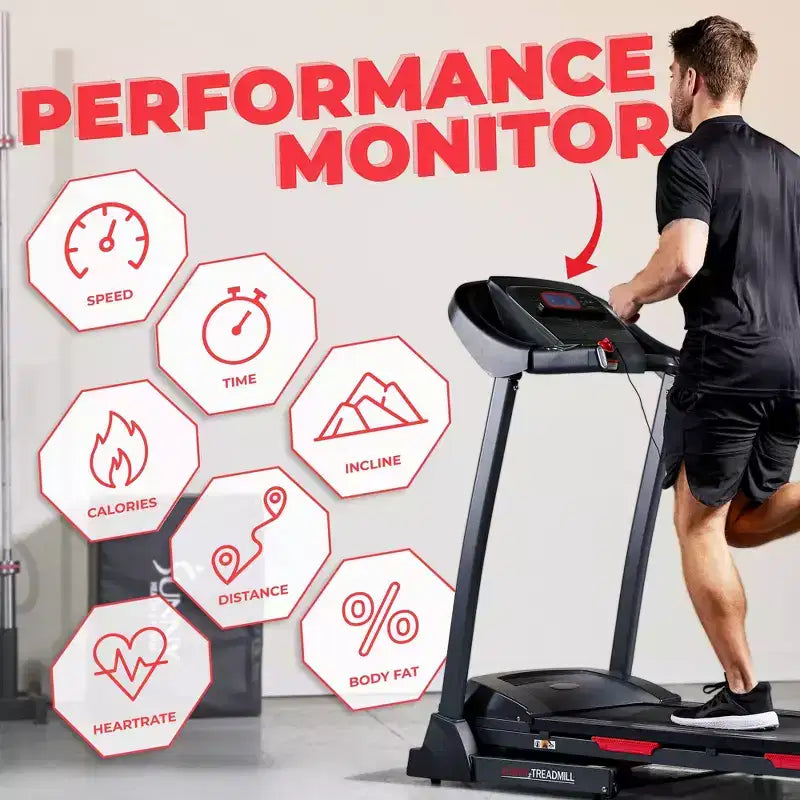 Sunny Health & Fitness Premium Folding Auto-Incline Smart Treadmill with Exclusive SunnyFit App Enabled - Black