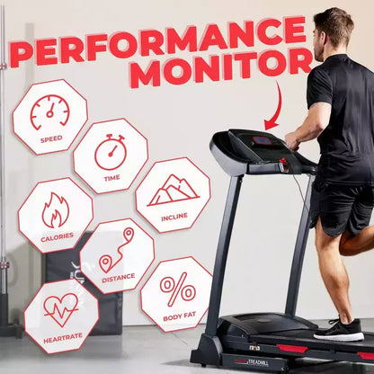 Sunny Health & Fitness Premium Folding Auto-Incline Smart Treadmill with Exclusive SunnyFit App Enabled - Black