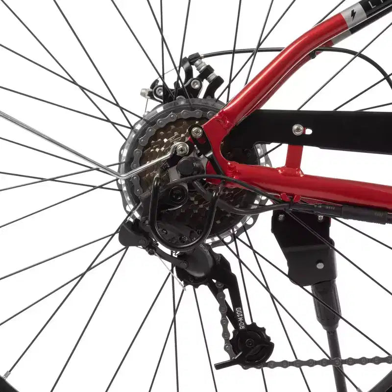 Huffy Lyndon Step-Through Electric Bike - 27.5" Wheels - 20 MPH - 36V - Red