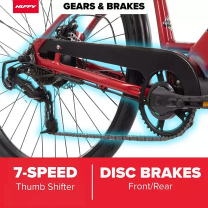 Huffy Lyndon Step-Through Electric Bike - 27.5" Wheels - 20 MPH - 36V - Red