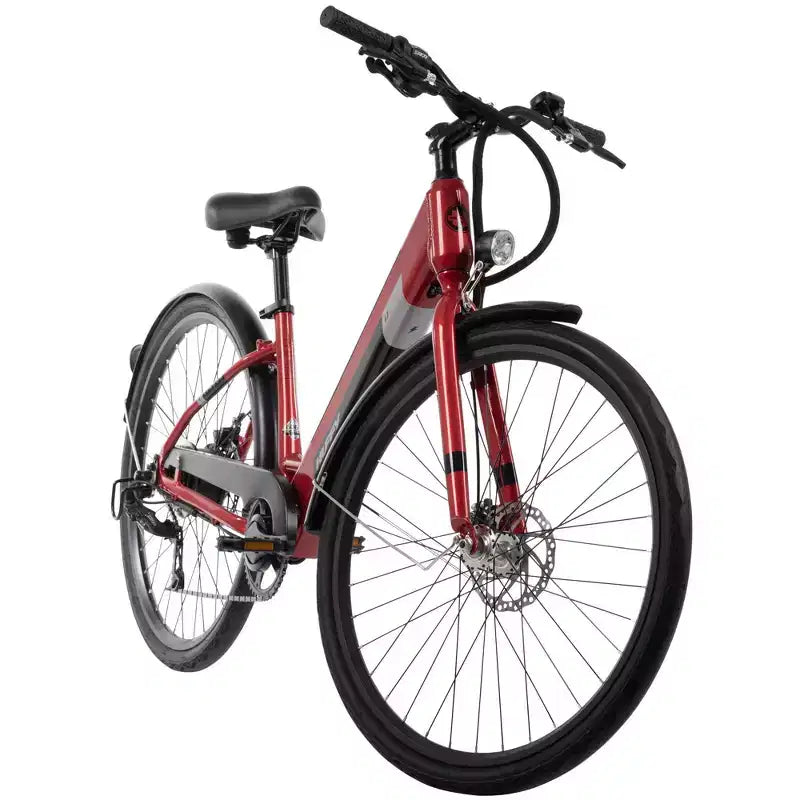 Huffy Lyndon Step-Through Electric Bike - 27.5" Wheels - 20 MPH - 36V - Red