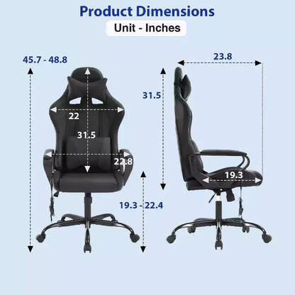 FDW Gaming Chiar Comfortable and Stylish Massage Office Chair with Adjustable Lumbar Support 360-Degree Swivel and Smooth-Rolling Casters