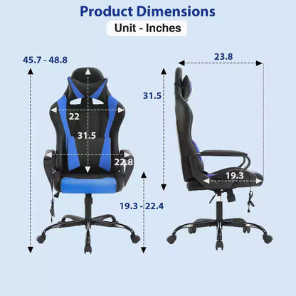 FDW Gaming Chiar Comfortable and Stylish Massage Office Chair with Adjustable Lumbar Support 360-Degree Swivel and Smooth-Rolling Casters