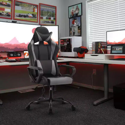 FDW Gaming Chiar Comfortable and Stylish Massage Office Chair with Adjustable Lumbar Support 360-Degree Swivel and Smooth-Rolling Casters