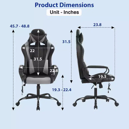 FDW Gaming Chiar Comfortable and Stylish Massage Office Chair with Adjustable Lumbar Support 360-Degree Swivel and Smooth-Rolling Casters