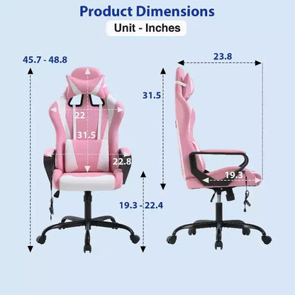 FDW Gaming Chiar Comfortable and Stylish Massage Office Chair with Adjustable Lumbar Support 360-Degree Swivel and Smooth-Rolling Casters