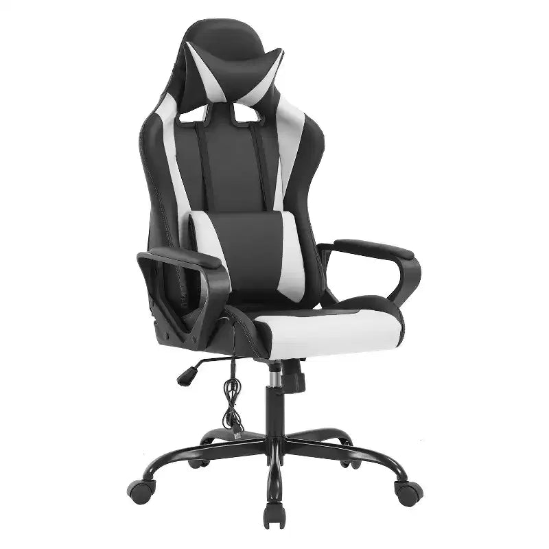 FDW Gaming Chiar Comfortable and Stylish Massage Office Chair with Adjustable Lumbar Support 360-Degree Swivel and Smooth-Rolling Casters