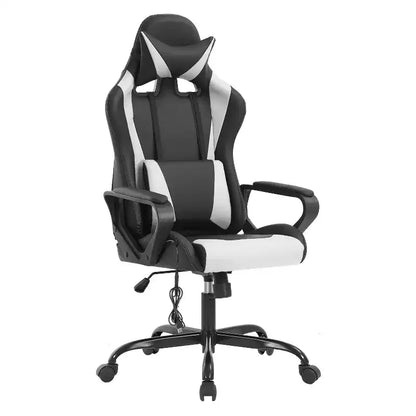 FDW Gaming Chiar Comfortable and Stylish Massage Office Chair with Adjustable Lumbar Support 360-Degree Swivel and Smooth-Rolling Casters